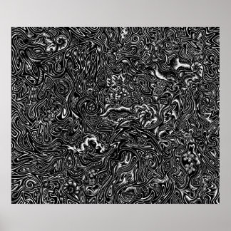 'Black Doodle' Original Fine Art Drawing Poster