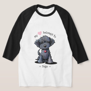 Black Doodle Pup My Heart Belongs T-Shirt