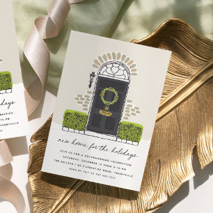 Black Door Holiday Housewarming Party Invitation
