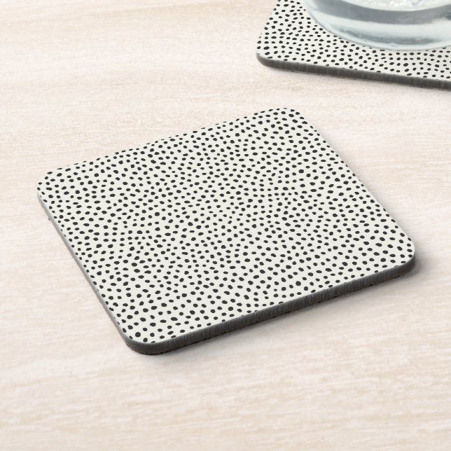 Black Dot Pattern Coaster (Left Side)