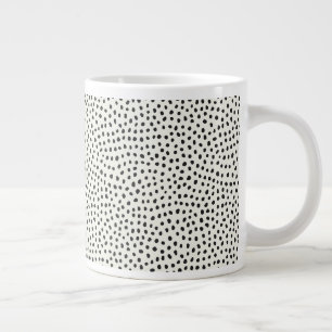 Black Dot Pattern Large Coffee Mug
