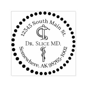 Black Dots Address Medical Office Self-inking Stamp