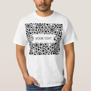 Black Dots & Circle Pattern + your text & backgr. T-Shirt