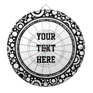 Black Dots & Circles Grid + your backgr. & text Dartboard