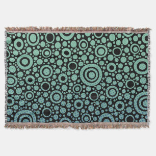 Black Dots & Circles Grid + your backgr. Throw Blanket