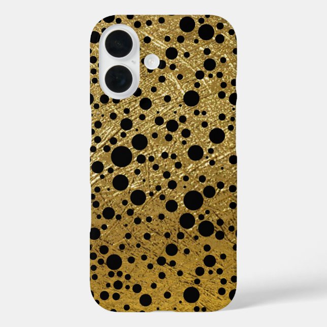 Black Dots Faux Gold Case-Mate iPhone Case (Back)