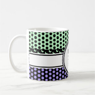 Black Dots Grid + your backgr. & text Coffee Mug