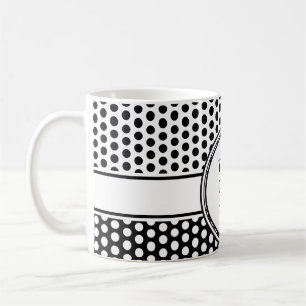 Black Dots Grid + your backgr. & text Coffee Mug