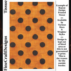 Black Dots on Orange Repeat Design DW2 Decoupage Tissue Paper