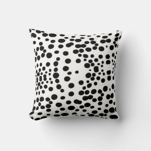 Black dots white background Dalmatian dog cow Cushion