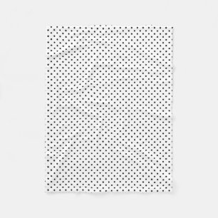 Black Dots White Polka Dot Fleece Blanket
