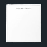 Black Double Border Couple Names Notepad<br><div class="desc">Black Double Border Couple Names Notepad</div>