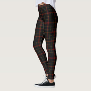 Black Double Red Yellow Tartan Plaid Leggings