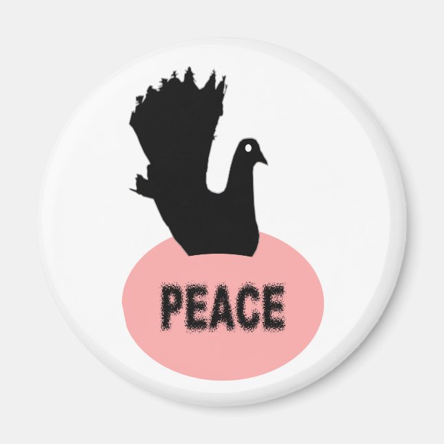 Black Dove Peace Magnet (Front)