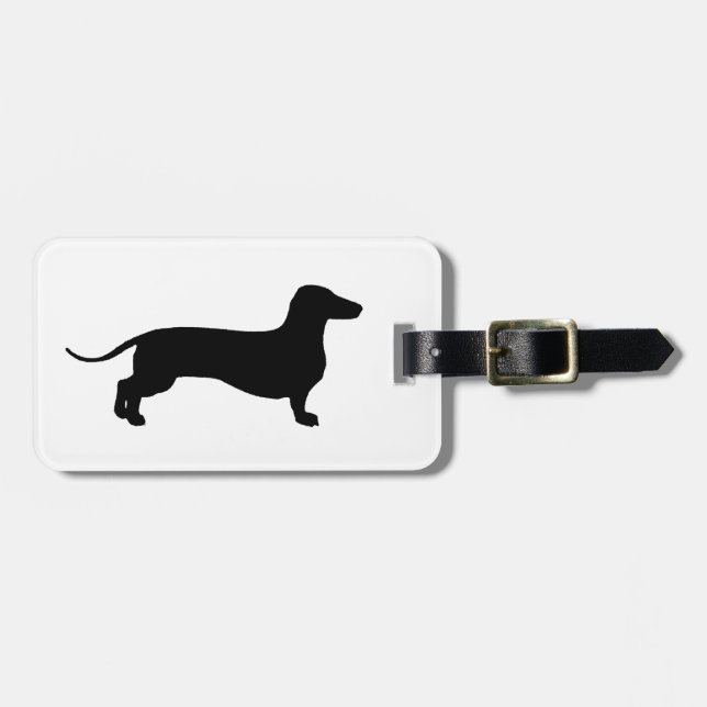Black Doxie Luggage Tag (Front Horizontal)