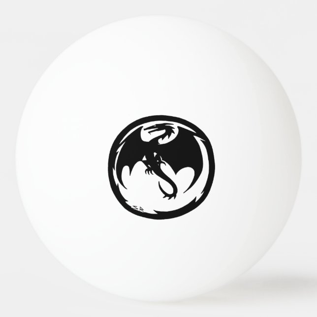 Black Dragon 1 star ping pong ball (Front)