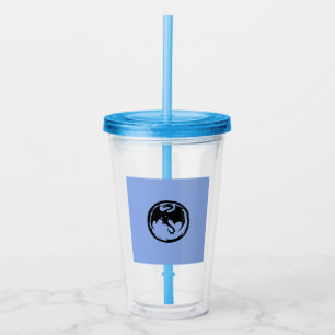 Black Dragon blue acrylic tumbler