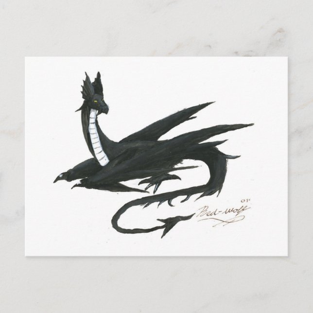 Black_Dragon_by_angel_wolfmaiden Postcard (Front)