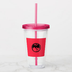 Black Dragon coral acrylic tumbler