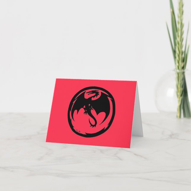Black Dragon coral greeting card (Front)