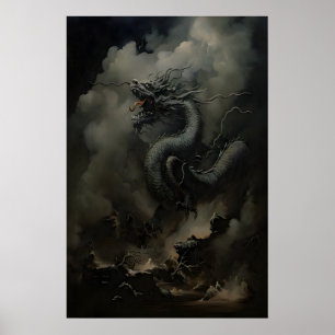 Black Dragon Dark Academia, Chinese New Year, Moo Poster