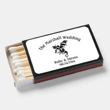 Black Dragon Design White Matchbox