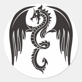 BLACK dragon DRAGÃO NEGRO Classic Round Sticker