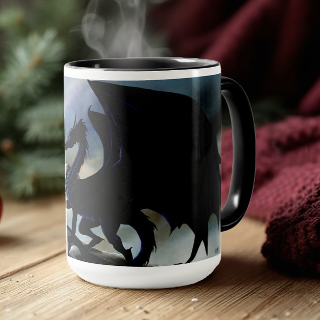 Black Dragon Fantasy Blue Mountains  Mug (Creator Uploaded)