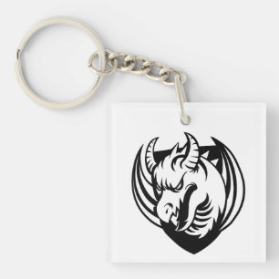 Black Dragon Fantasy Keychain