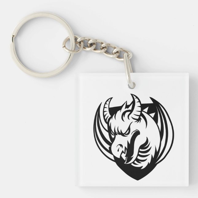 Black Dragon Fantasy Keychain (Front)