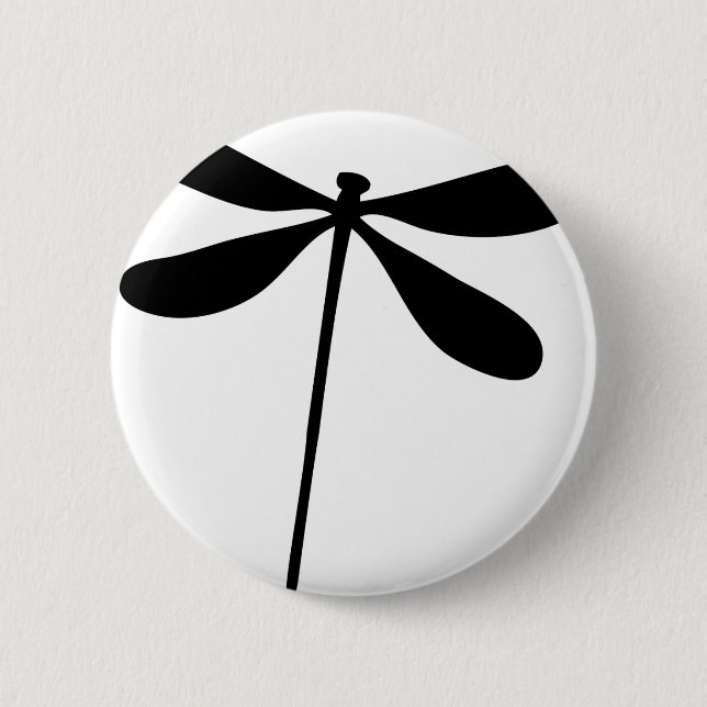 black dragon fly icon 6 cm round badge (Front)