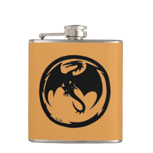 Black Dragon Gold faux deerskin flask