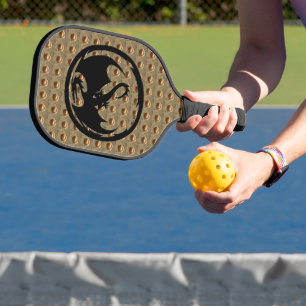 Black Dragon gold indent pickleball paddle carbon