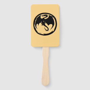 Black Dragon gold rectangle hand fans