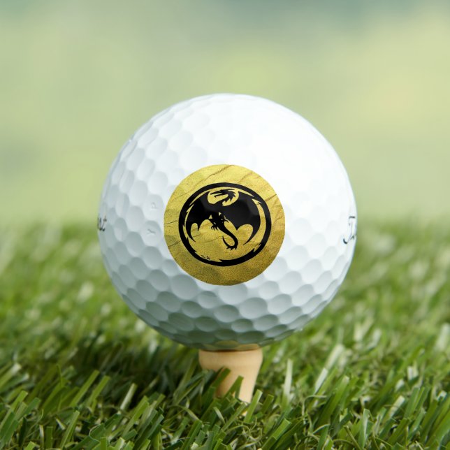 Black Dragon Gold Vein Titleist Pro V1 golf balls (Insitu Tee)