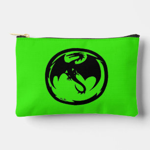 Black Dragon green small accessory bag pouch