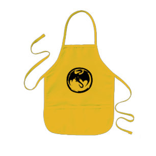 Black Dragon kids yellow chef apron