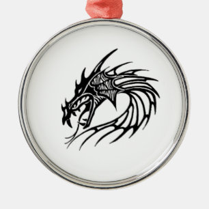 Black dragon metal ornament