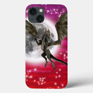 Black Dragon - Mythical Fantasy Creature Red Sky iPhone 13 Case