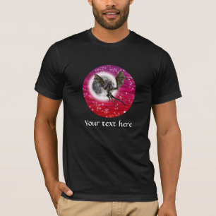 Black Dragon - Mythical Fantasy Creature Red Sky T-Shirt