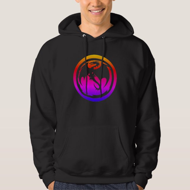 Black Dragon neon black hooded sweatshirt (Front)