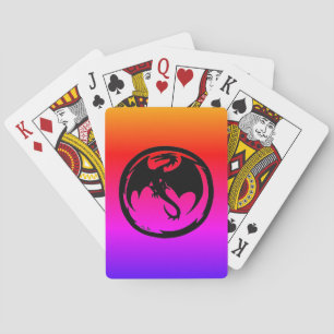 Black Dragon neon Poker playing cards