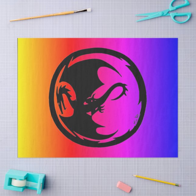 Black Dragon neon tissue paper large (Craft)