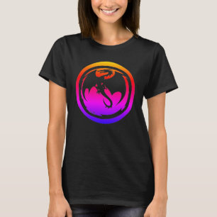 Black Dragon neon women black t-shirt
