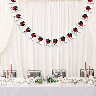 Black Dragon Red Roses Fantasy Bunting