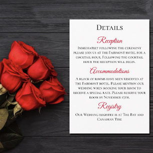 Black Dragon Red Roses Fantasy Wedding Enclosure Card