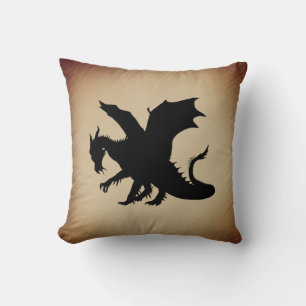 Black Dragon Rustic Background Cushion