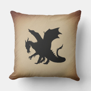 Black Dragon Rustic Background Cushion