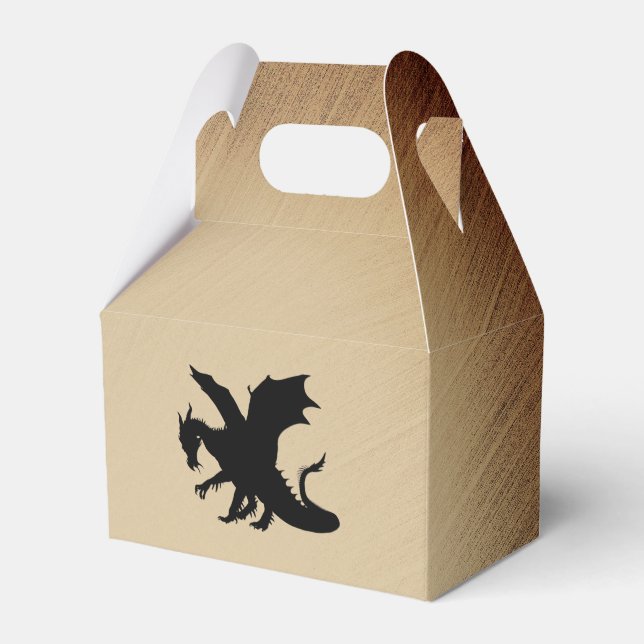 Black Dragon Rustic Background Favour Box (Front Side)