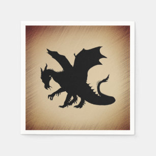 Black Dragon Rustic Background Napkin